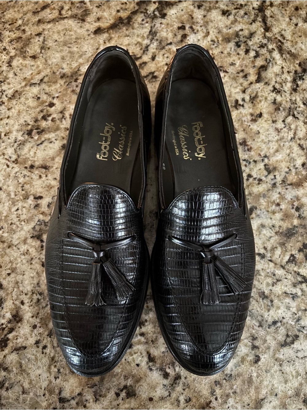 FootJoy Men’s Black Lizard Tassel Loafers